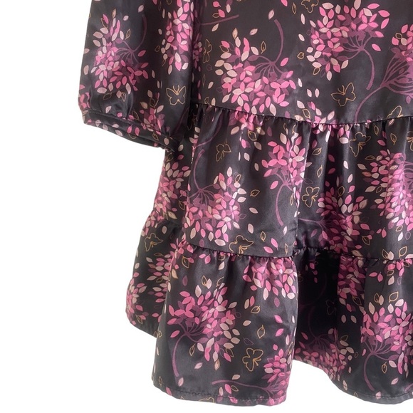 Gap Tiered Satin Dress Party Holiday Brown Pink Girl Size 5 - Picture 3 of 8